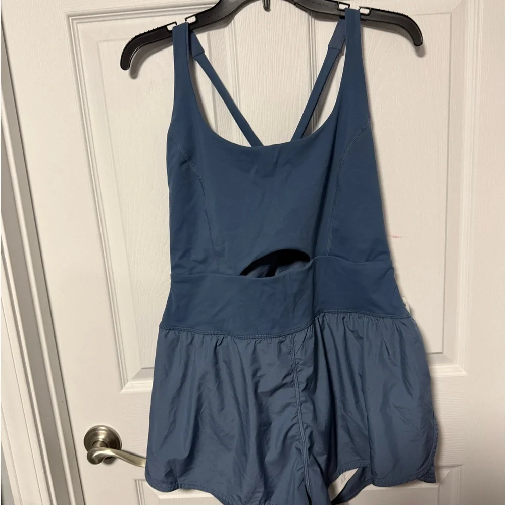 Free People Slate Blue Romper Jumpsuit